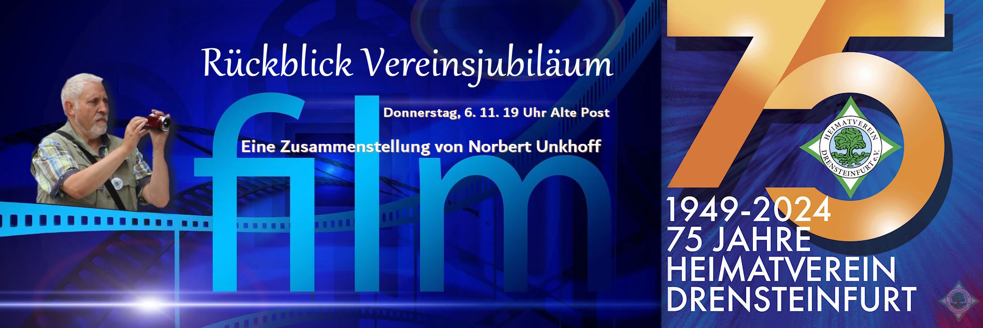 Ankündigung 06. November Rückblick Vereinsjubiläum in der Alten Post