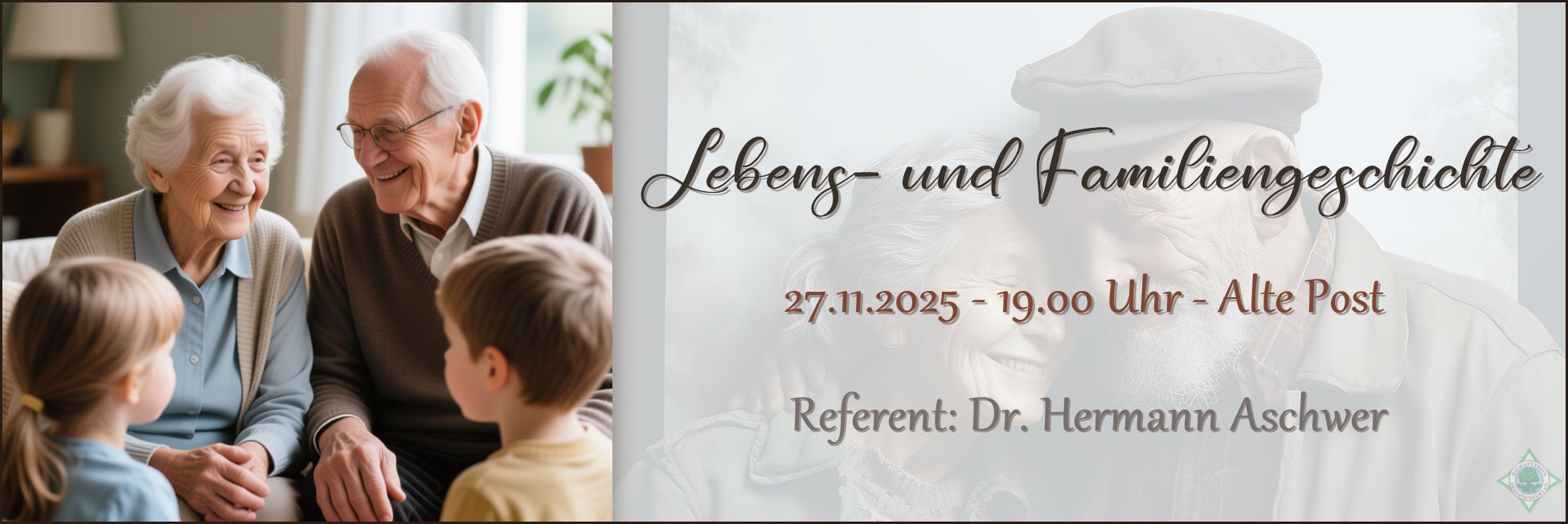 Ankündigung 27. November Lebensgeschichten mit Dr. Hermann Aschwer in der Alten Post